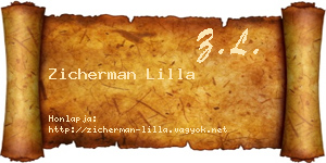 Zicherman Lilla névjegykártya